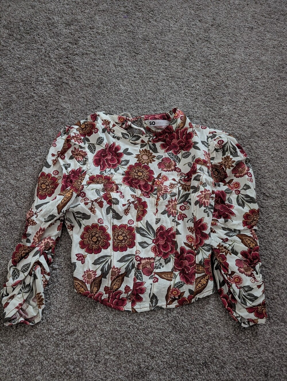 SO Floral Seamed Bustier Top